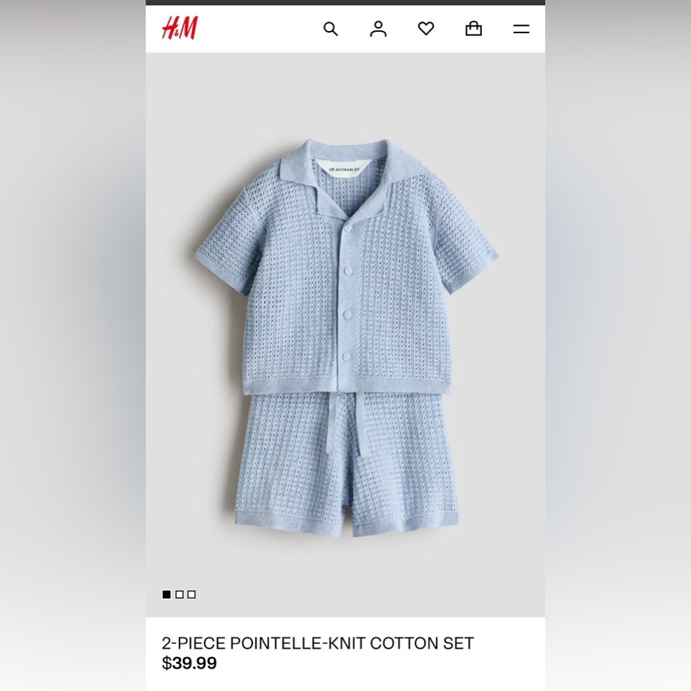 H&M Soft Blue Kids cotton Set
